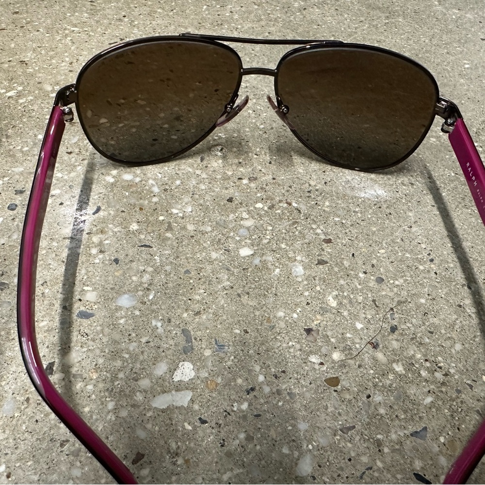 Ralph Lauren Pink Aviator Sunglasses with Brown Accents